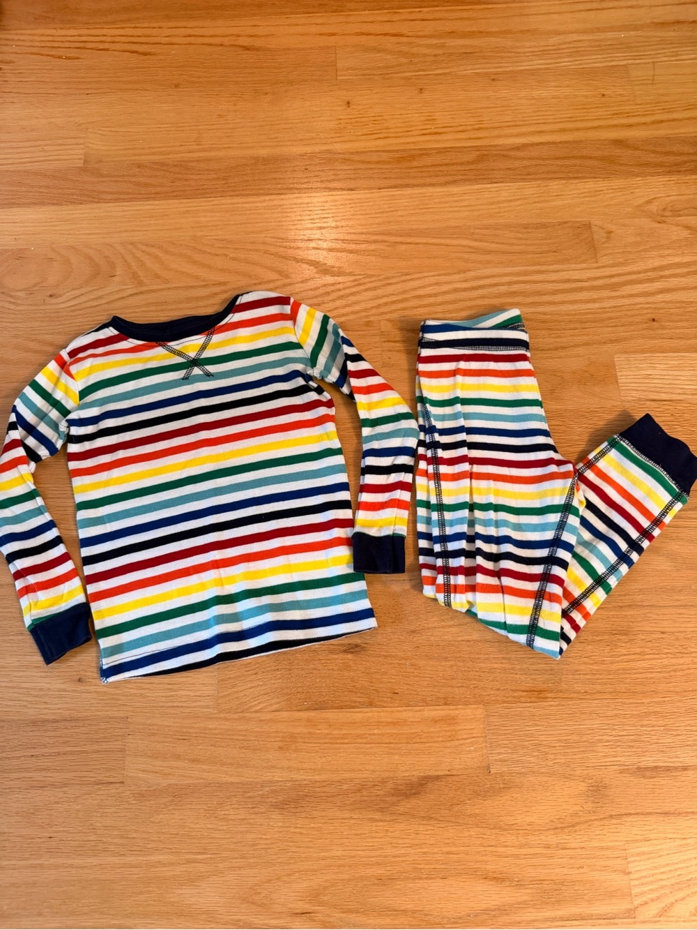 Kids Primary 100% Organic Cotton Rainbow Pajamas, Size 4/5